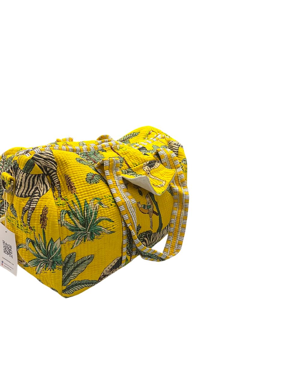 Golden Safari Cotton Quilted Duffle Bag