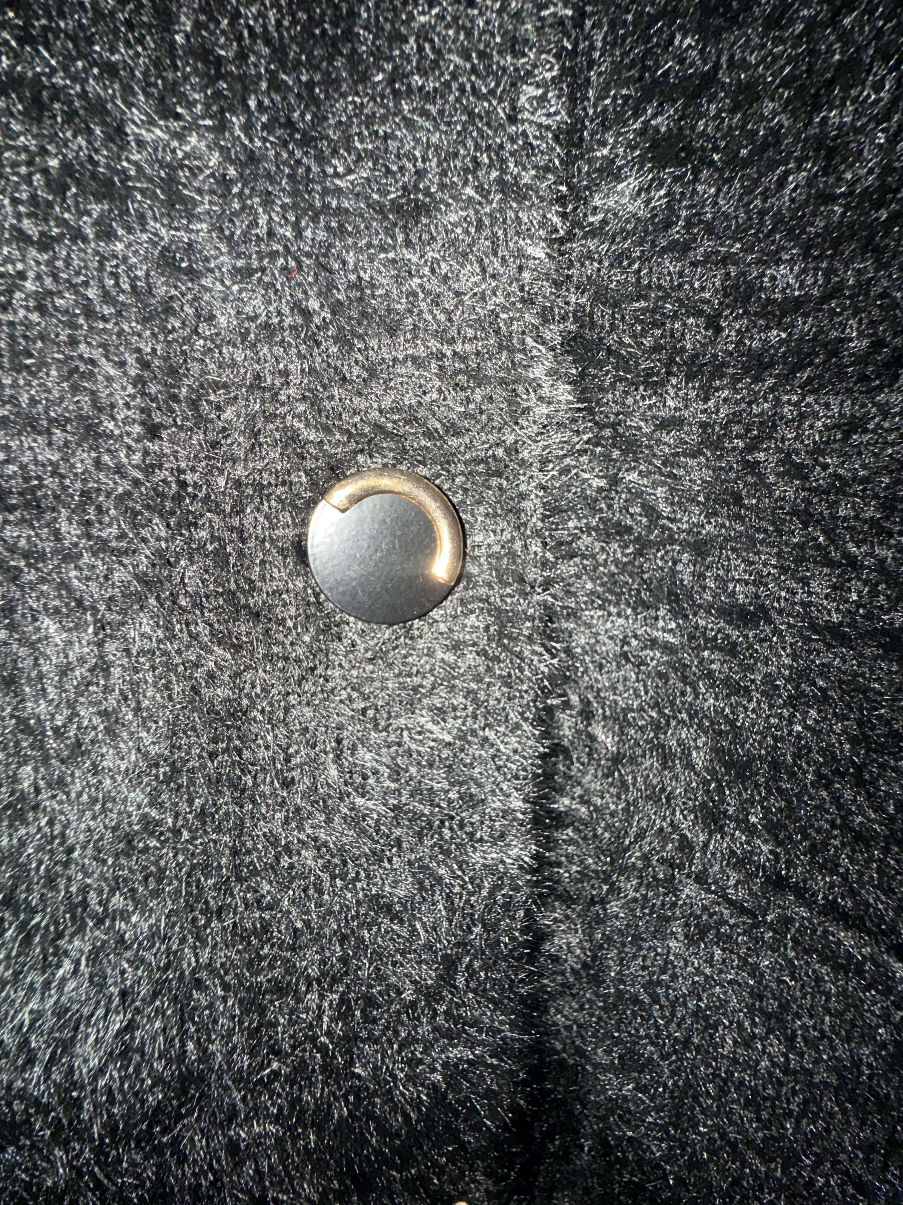 Plush Pocket Coat with Gold-Trim Buttons