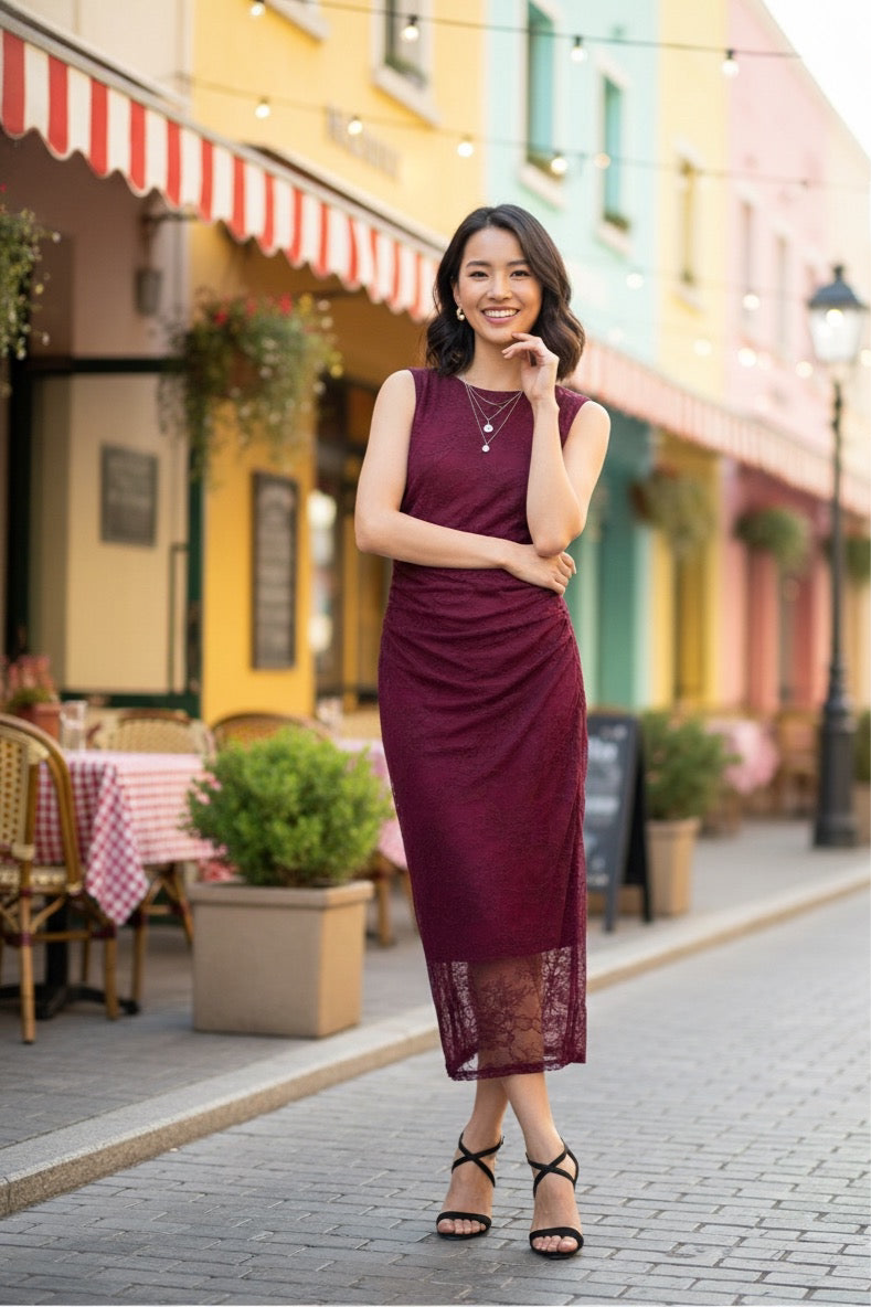 The Wine Red Gown