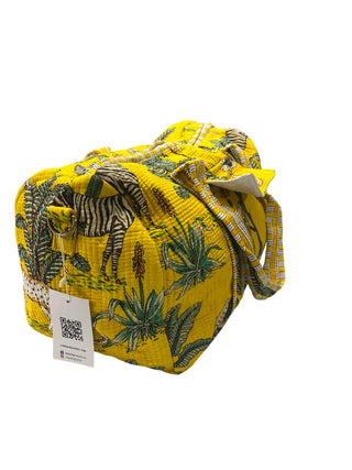 Golden Safari Cotton Quilted Duffle Bag