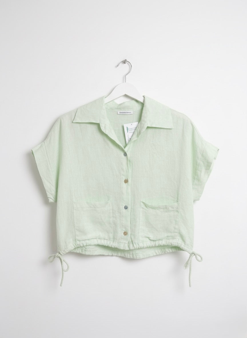 The Breezy Linen Drawstring Top