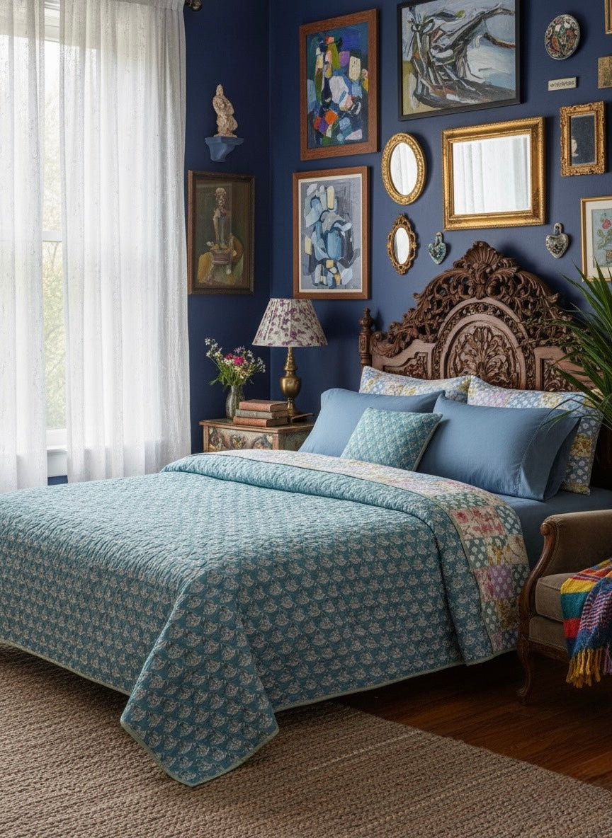 Meadow Bloom Handmade Reversible Quilt