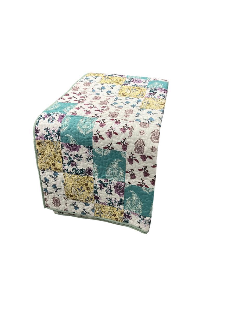 Blooming Patchwork Reversible Cotton Quilt- Queen Size