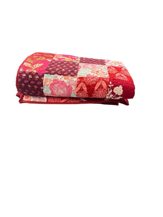 Floral & Patchwork King-Size Reversible Cotton Quilt