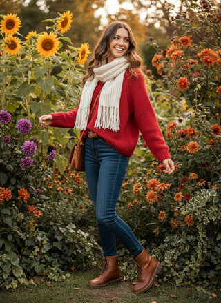 The Heritage Sweater- Brick Red