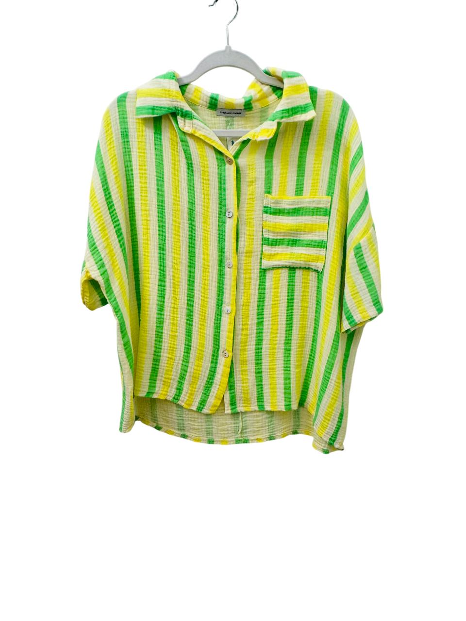 Italian Cotton Striped Button-Up Shirt