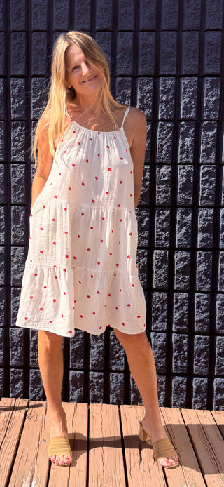 Love Bug Cotton Mini Dress with Pockets