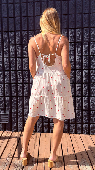 Love Bug Cotton Mini Dress with Pockets