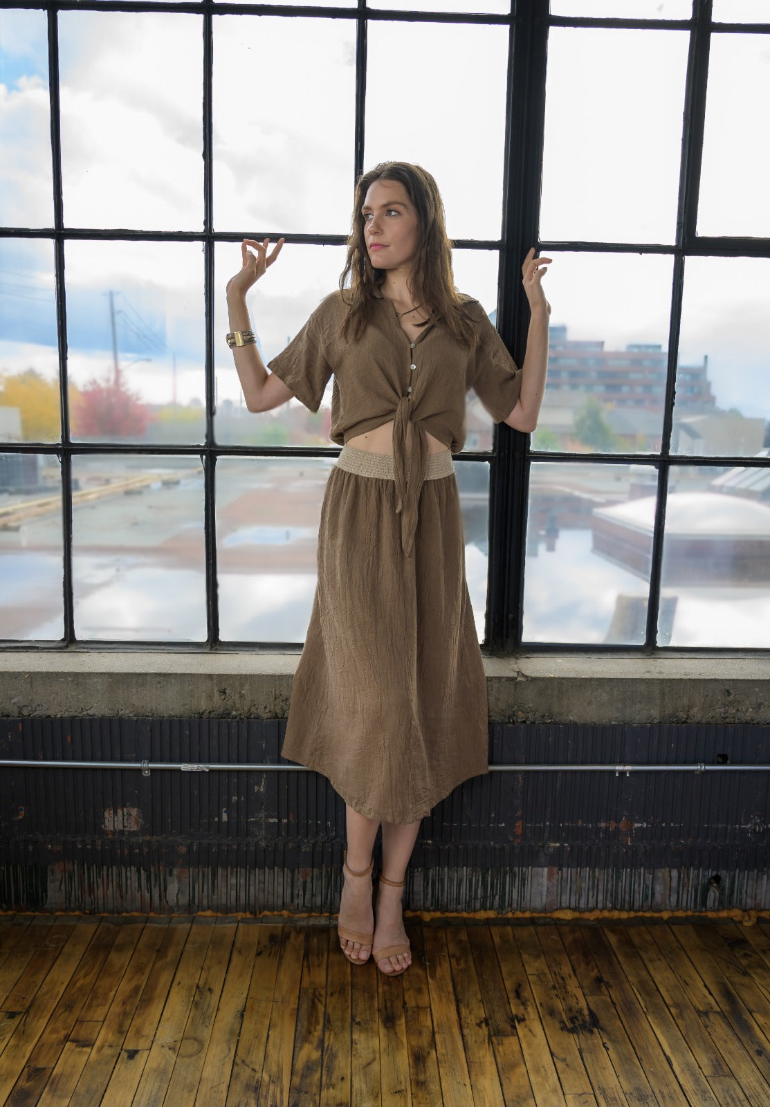 Talia Cotton linen skirt