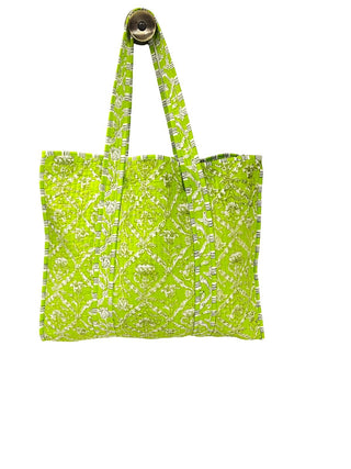 Lime Zest Reversible Quilted Tote Bag