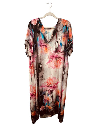 Botanical Dream Silk-Blend Tunic Dress