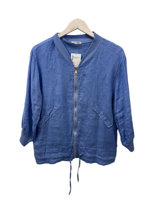 Blue Linen Bomber from Italy