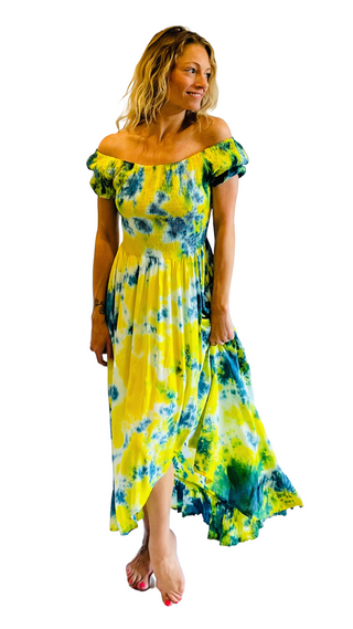 Mylos Tie Dye Ruffle Dress