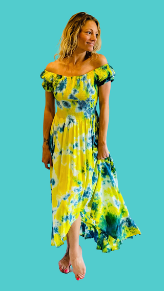 Mylos Tie Dye Ruffle Dress