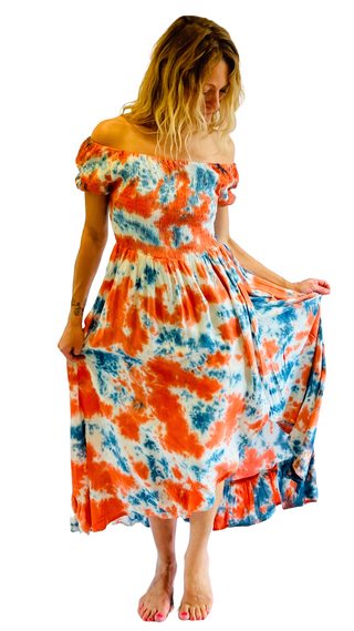 Mylos Tie Dye Ruffle Dress