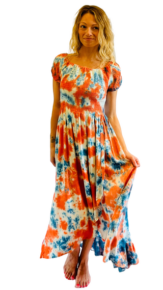 Mylos Tie Dye Ruffle Dress