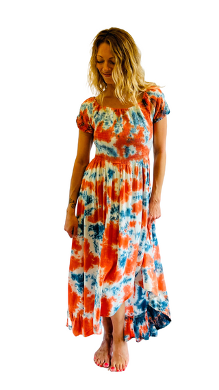 Mylos Tie Dye Ruffle Dress