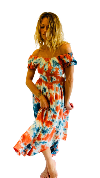 Mylos Tie Dye Ruffle Dress