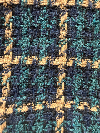 The "Milano" Textured Tweed Double-Breasted Blazer- Teal