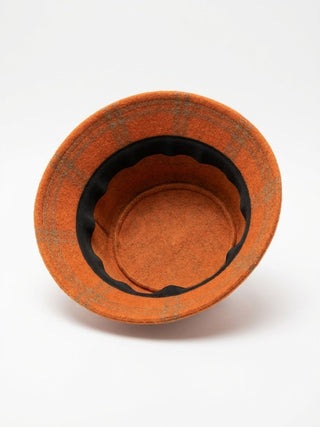 Wool Plaid Bucket Hat- Pumpkin