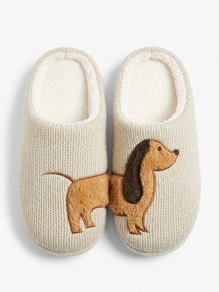 Cozy Dachshund Knit Clog Slippers