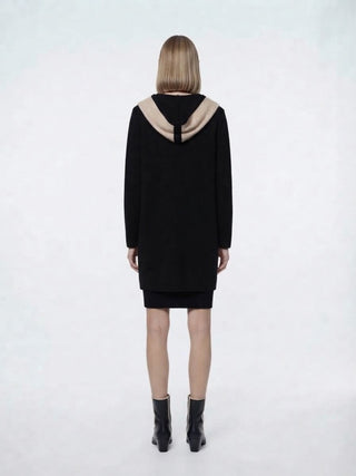 Two-Tone Hooded Cardigan