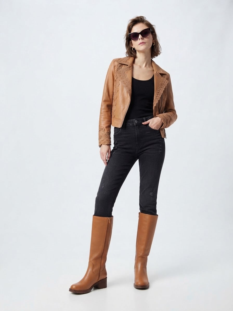 The Contour Knee Boot- Tan