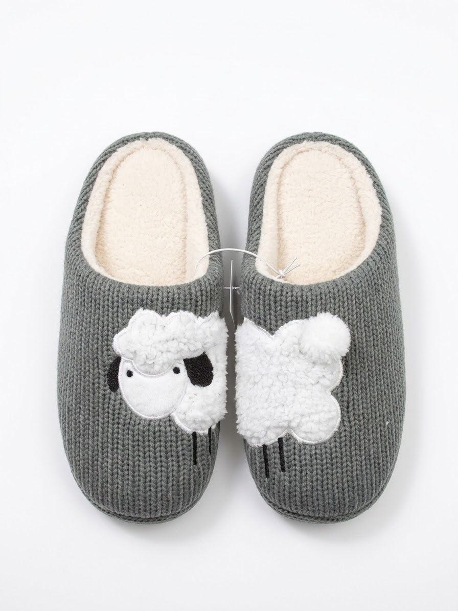 Baa-baa Cozy Ribbed Slippers