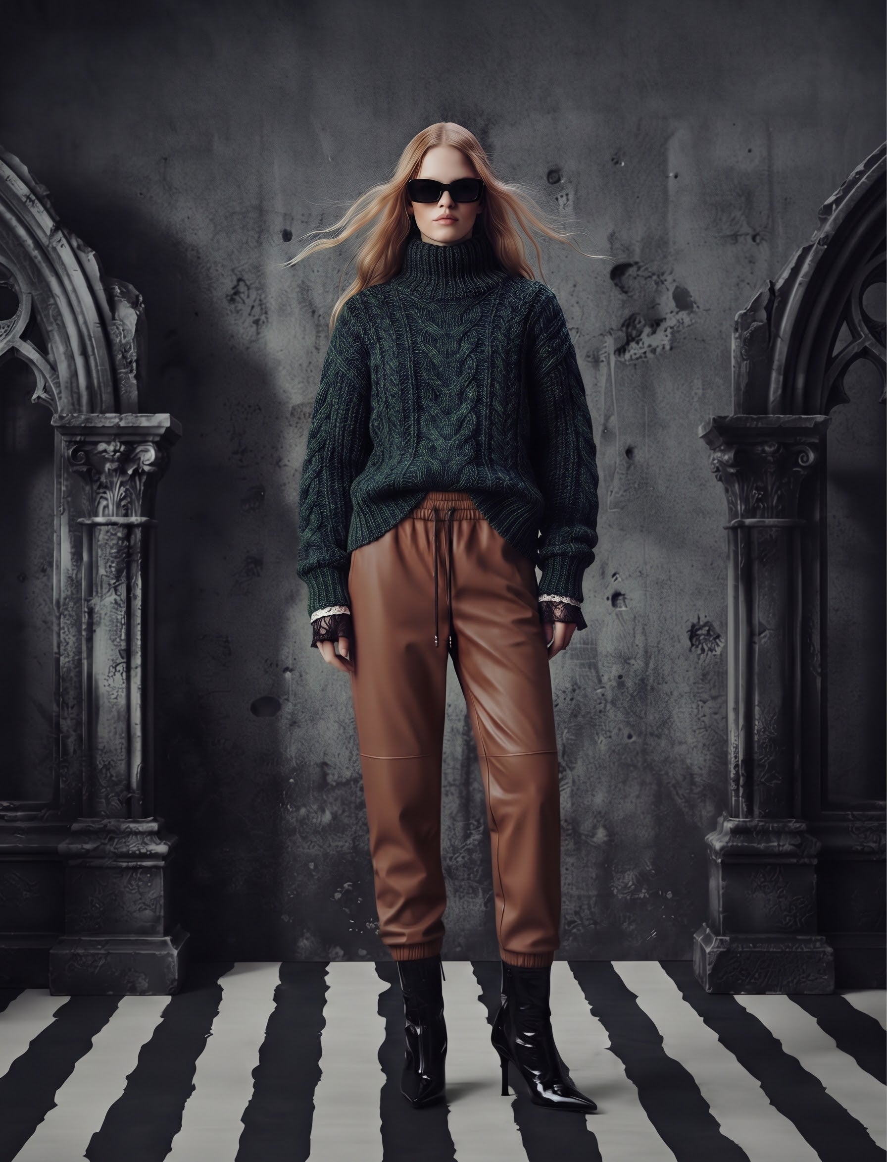 The Moto-Chic Pleather Jogger –Tan
