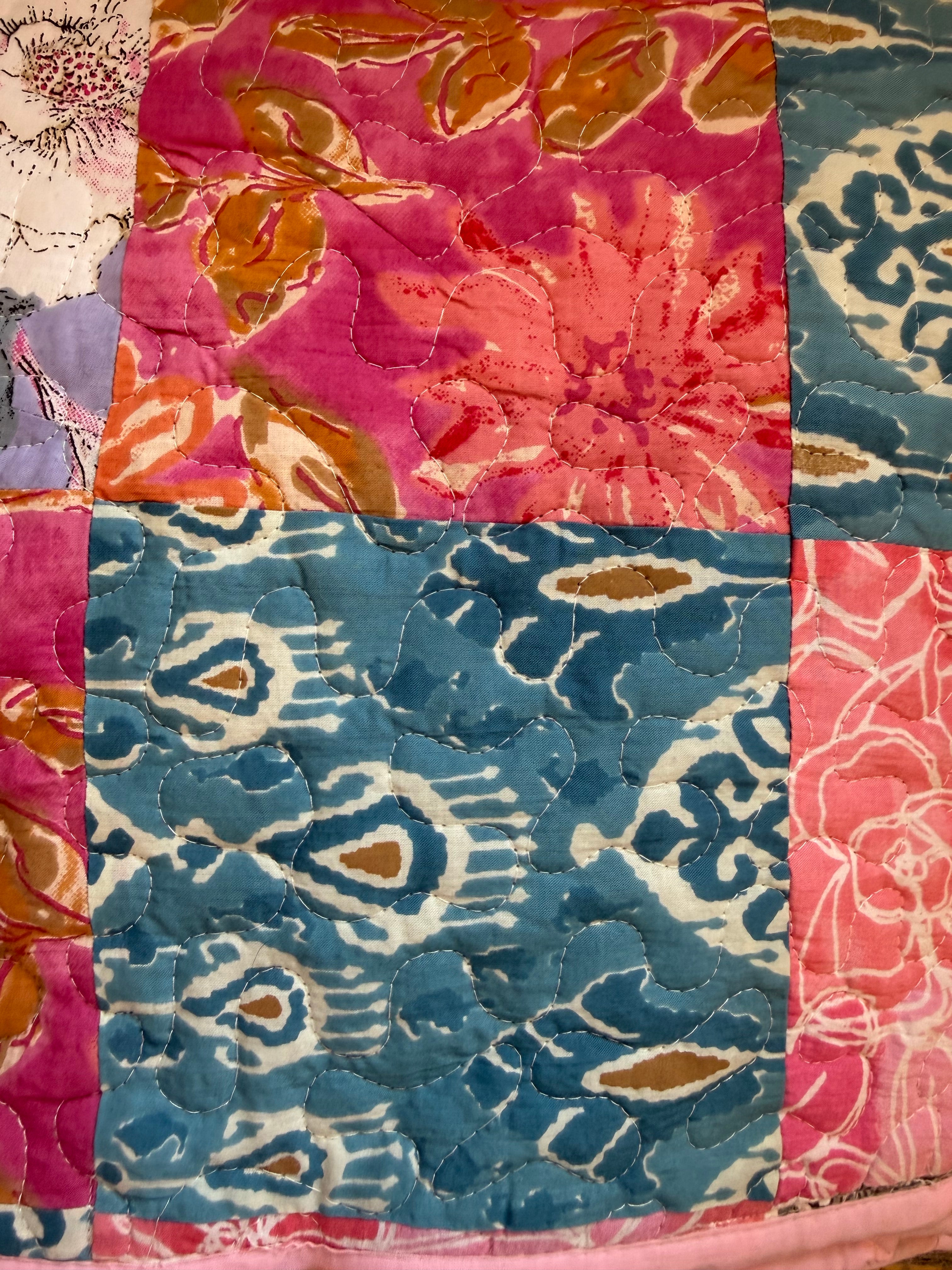 Boho Blossom Reversible Queen Size Quilt