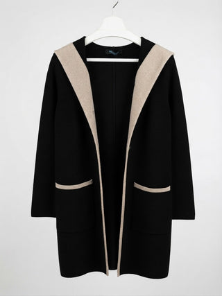 Two-Tone Hooded Cardigan