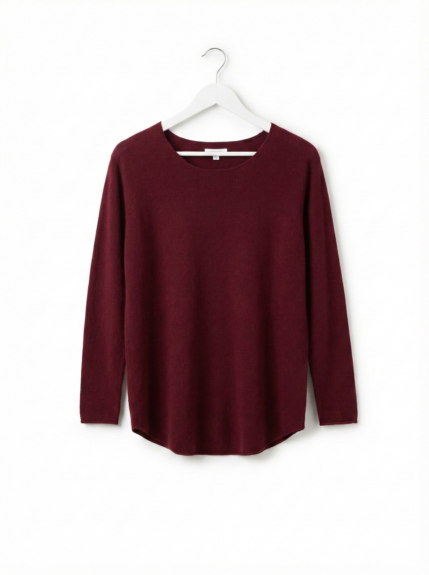 The Italian Soft Scoop Neck Sweater- Burgundy