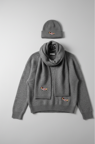The Dachshund Sweater, Scarf & Beanie Set