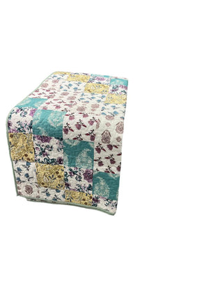 Vintage Floral Patchwork & Botanical Print: Reversible Cotton Queen Size Quilt