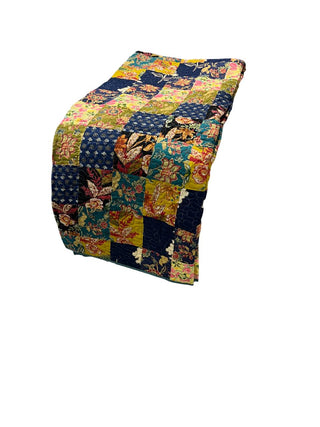 Marigold Floral Patchwork Reversible King Size Cotton Quilts