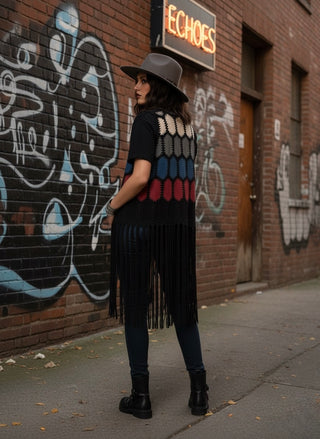 Patchwork Boho Fringe Vest