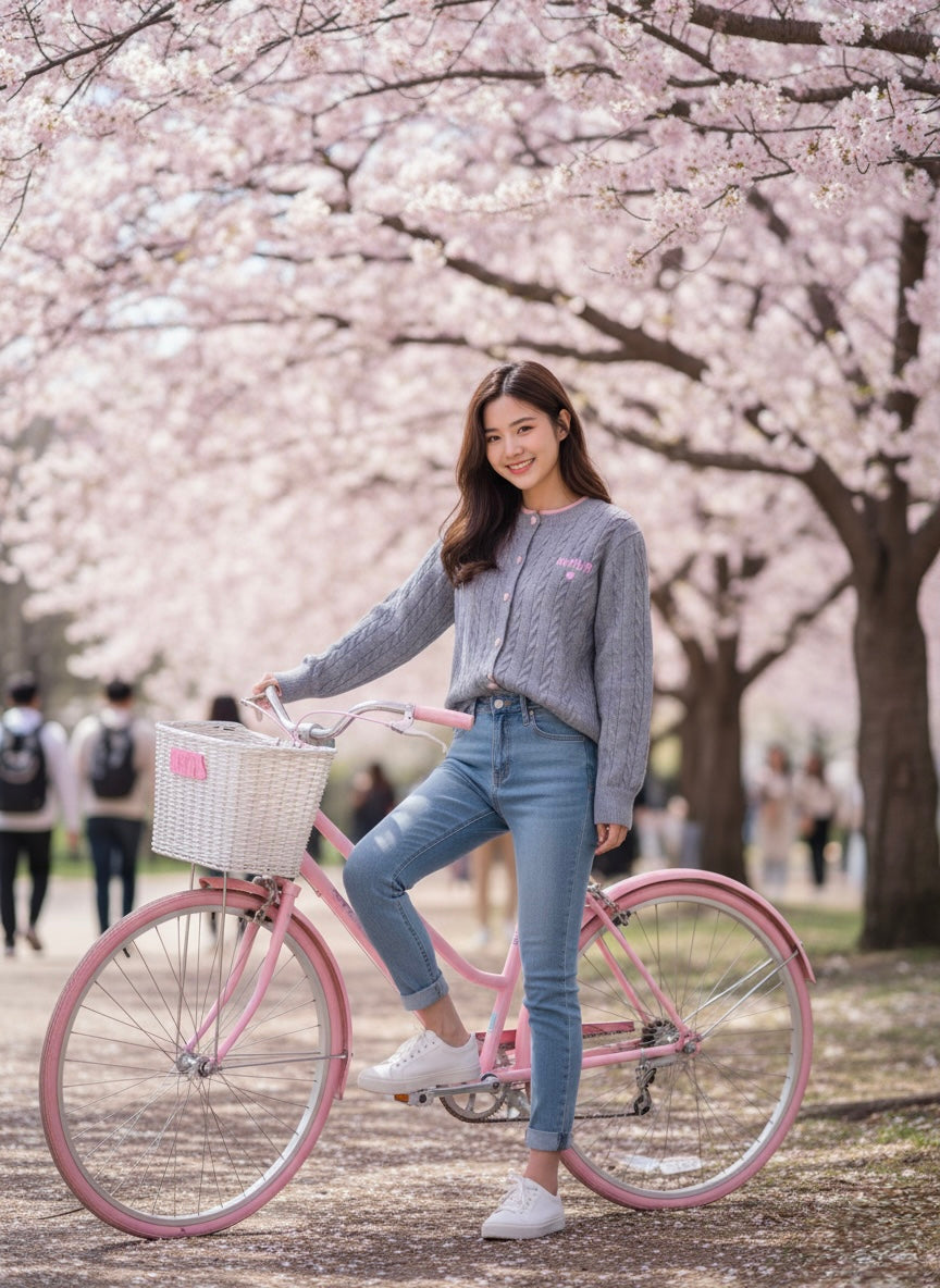 The Amour Cable-Knit Cardigan- Grey