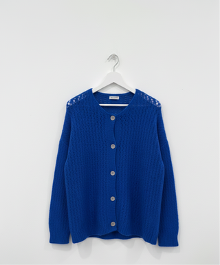 The Cozy Knit V-Neck Royal BlueCardigan