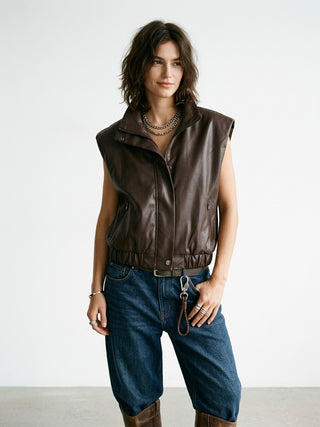 The Maverick Faux Leather Vest
