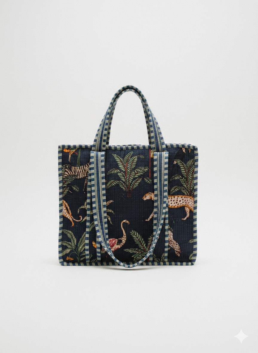 Jungle Tapestry Quilted Tote