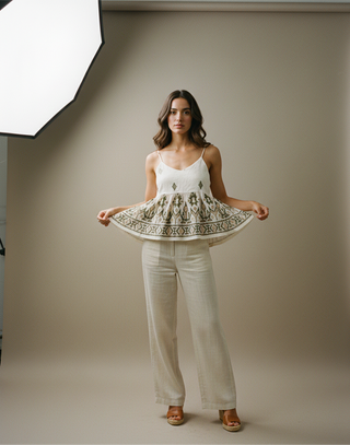 Boho-Chic Embroidered Cami