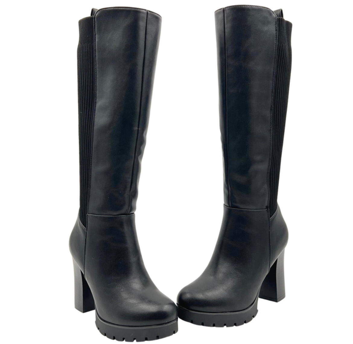 Sonia Heeled Boot with stretchy Calf