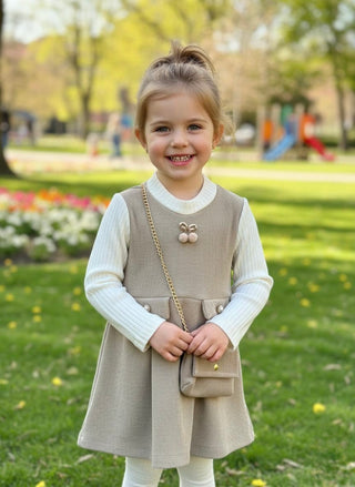 Knit Pinafore Dress Set