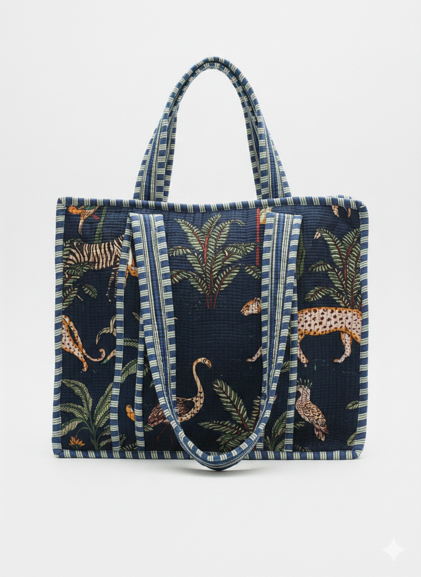 Jungle Tapestry Quilted Tote