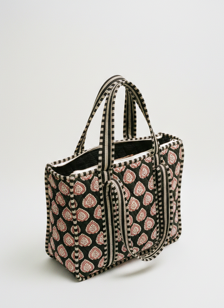 The Verdant Leaf Quilted Tote