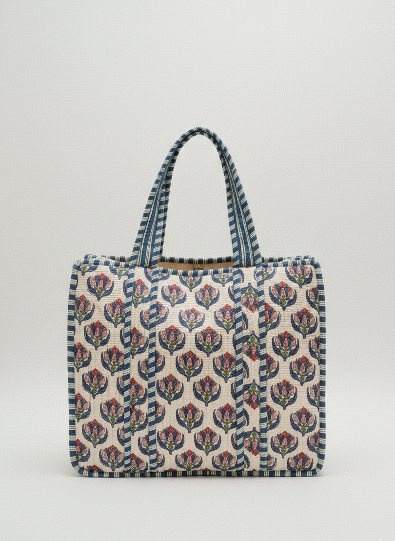 The Midnight Leaf Quilted Tote