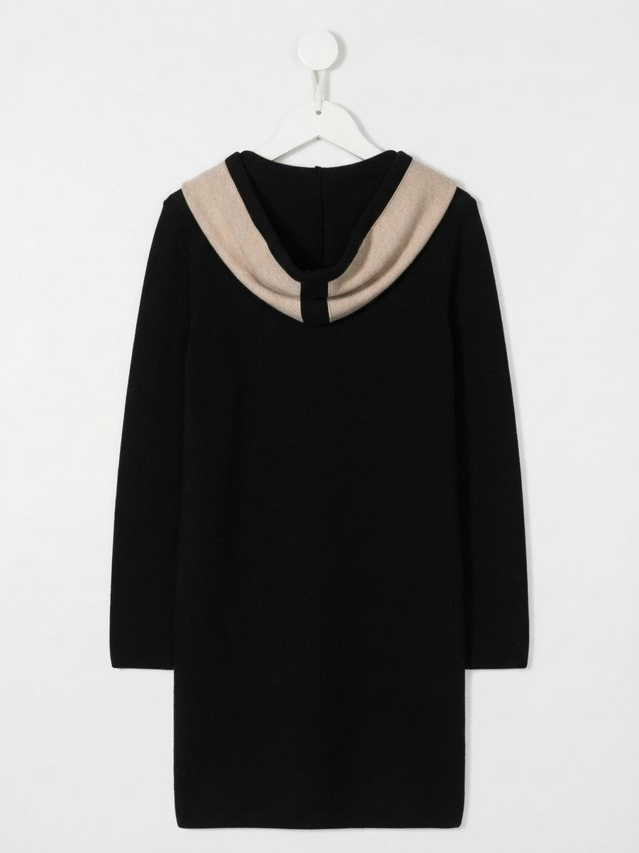 Two-Tone Hooded Cardigan