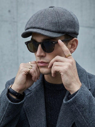 Tweed Herringbone Flat Cap