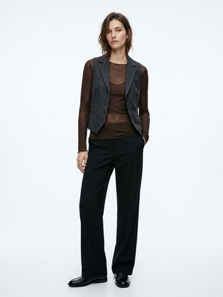 Sheer Layering Top - Dark Brown