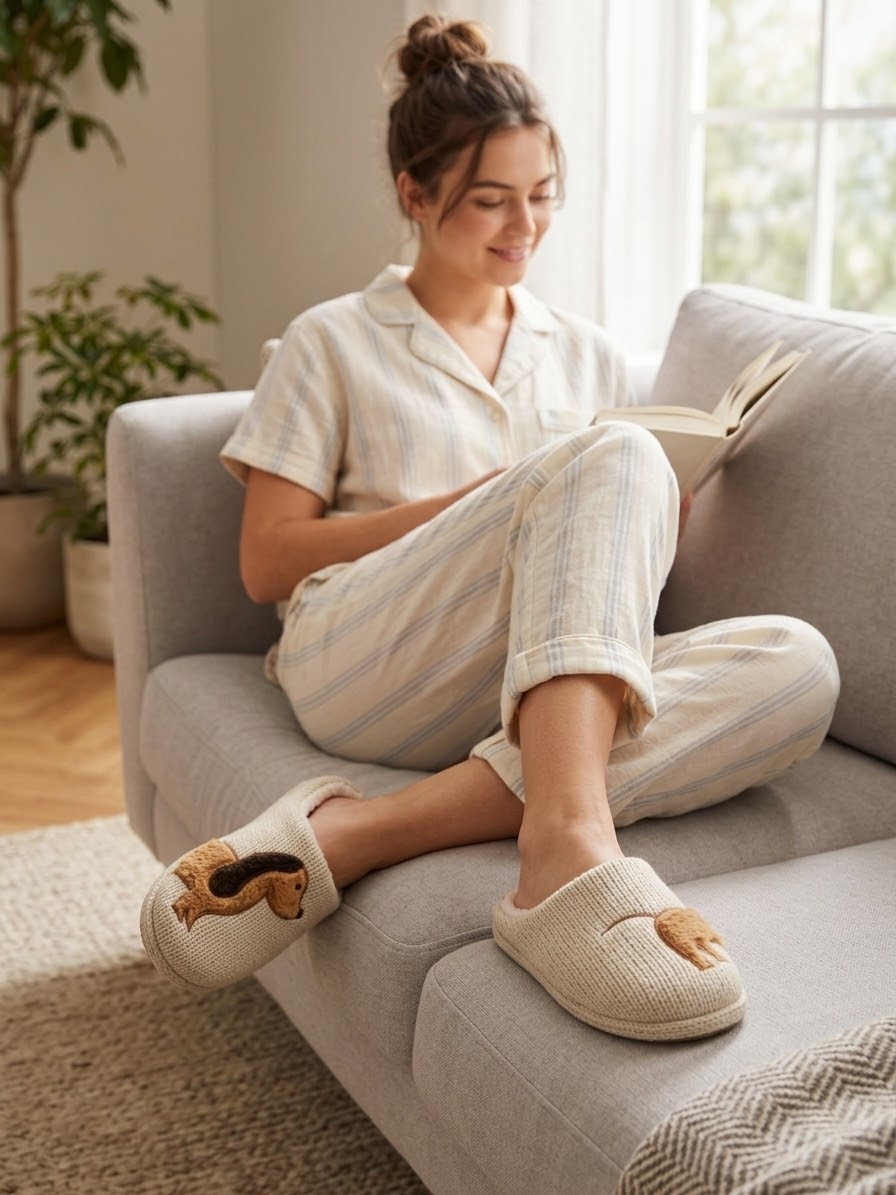 Cozy Dachshund Knit Clog Slippers